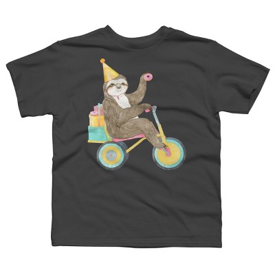Boy's Design By Humans Birthday Sloth By lauragraves T-Shirt