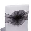 Sparkle and Bash 25 Pack Black Organza Ribbon Chair Bows for Wedding, Baby Shower, Birthday Party Decorations - 3 of 4