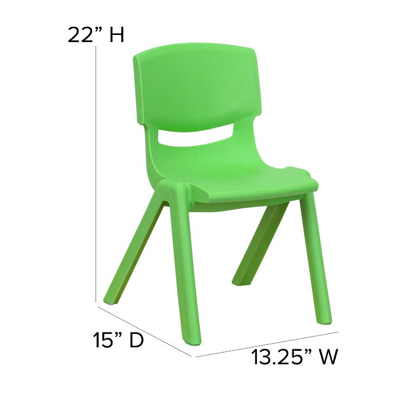 Emma and Oliver 4 Pack Plastic Stack School Chair with 12" Seat Height - Kids Chair, 4 of 11