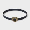 Girls' Western Heart Buckle Belt - art class™ Black/Gold - 2 of 3