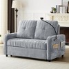 Whisen 54" Modern Design Loveseat Pull-out Sofa Bed with Adjustable Backrest, Two Cup Holders, Three Charging Ports and Side Storage Pockets - 3 of 4