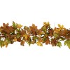 Northlight Maple Leaves and Berries Artificial Fall Harvest Garland - 5' x 8" - Brown and Orange - 4 of 4