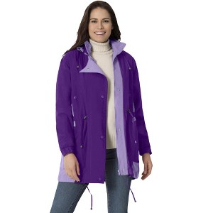 Woman Within Colorblocked Taslon Anorak - 1 of 4