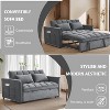 TiramisuBest 3 in 1 Velvet Sleeper Sofa Bed Adjustable Backrest Pull Out Couch with Armrests Storage Pockets and 2 Pillows for Living Room - 2 of 4