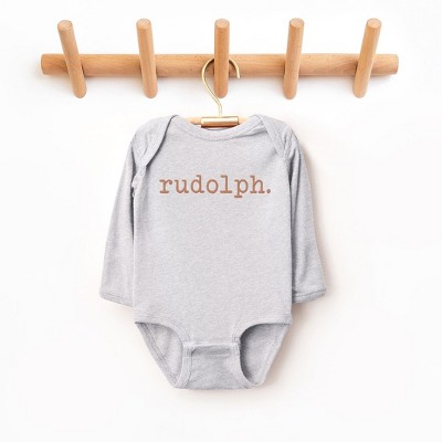 The Juniper Shop Rudolph Puff Print Baby Long Sleeve Bodysuit