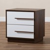 Baxton Studio Mette Walnut Finished Wood Nightstand White: Contemporary Bedside Table with Drawer, Meets ASTM Standards - 3 of 4