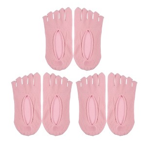 Unique Bargains Invisible Five Fingers Socks Hook Silk Five Toe Socks Mesh Breathable Soft Fashion No Show Socks for Women 3 Pairs - 1 of 4