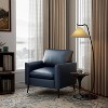TYBOATLE Dark Gray Leather Accent Chair, Cozy Mid-Century Armchair for Living Room, Lobby, Office - 2 of 4