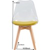 Spoon Shaped Plastic Dining Chair, Set of 4, Metal & Wood Leg, Some Have Soft Cushions - 2 of 4