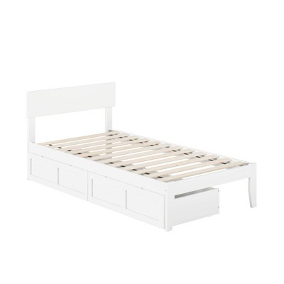 Twin Boston Bed with 2 Drawers White - Atlantic Furniture