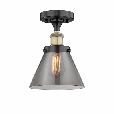 Cone - 1 Light Semi-Flush Mount In Industrial Style-9.75 Inches Tall and 7.75 Inches Wide