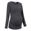 Maternity Shirt Side Button and Ruched Maternity Tunic Tops - 3 of 4