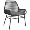 vidaXL Garden Chair Black PE rattan Medium UV-resistant materials - 4 of 4