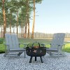 Emma and Oliver Three Piece Hartford Camping Set with Two Faux Wood Adirondack Chairs and Star and Moon Fire Pit with Mesh Cover - 2 of 4