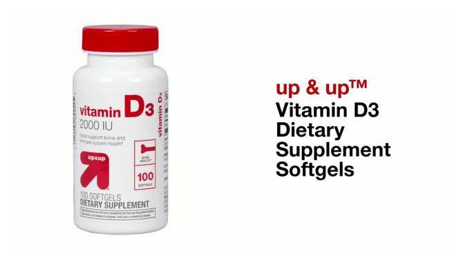 Vitamin D3 Dietary Supplement Softgels - up & up™, 2 of 6, play video