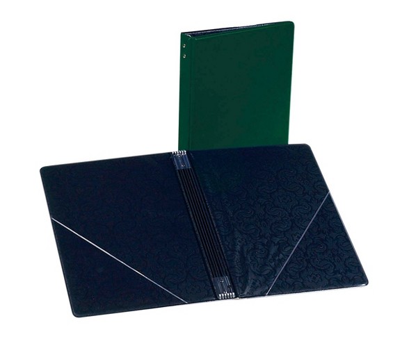 Marlo Plastics Choral Folder 7-3/4 x 11 With 7 Elastic Stays and 2 Clear, Flat, Diagonal Internal Pockets Green