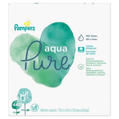 Pampers Aqua Pure 8pk Baby Wipes - 448ct