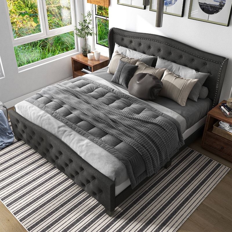 Kiana Wingback Upholstered Bed - HOMES: Inside + Out, 5 of 16