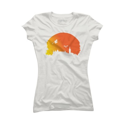Junior's Design By Humans Halloween witch silhouette By InfaredDesigns T-Shirt