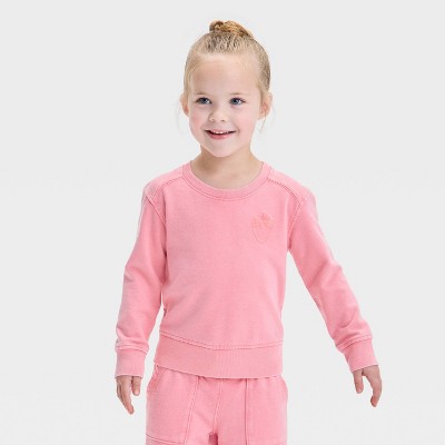 Toddler Girls' French Terry Sweatshirt - Cat & Jack™ Pink 3T