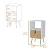 Gulches Tall Nightstand with Open Slot and Deep Drawer White and Macadamia Color Scheme, Contemporary Design, Wooden Legs - 2 of 4