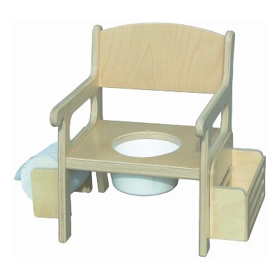 Little Colorado 028UNF Deluxe Stable Sturdy Comfortable Plywood Potty Training Bathroom Chair for Children with Toilet Paper Holder and Book Rack