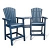 Patio HDPE Adirondack Chairs, Outdoor Tall Seating, for Deck, Balcony, Backyard, Patio Bar Stool Chair, Blue - 4 of 4