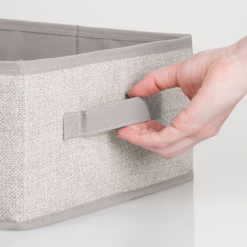 mDesign Soft Fabric Closet Organizer Box with Pull Handle, 3 of 8
