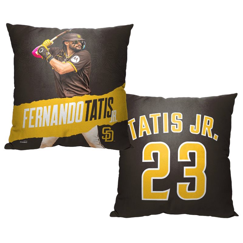 18&#34;x18&#34; MLB San Diego Padres 23 Fernando Tatis Jr. Player Printed Throw Decorative Pillow, 3 of 6