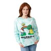 Hello Kitty & Friends Rainbow & Group Shot Crew Neck Long Sleeve Blue Women's Oversized Reversible Pullover Sweatshirt - 3 of 4