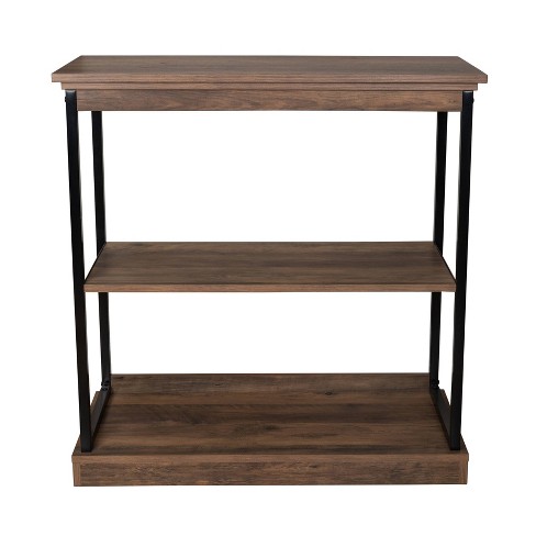 Wood and deals metal etagere bookcase