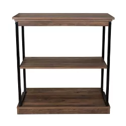 32" Oslo 3 Shelf Contemporary wood and metal Etagere Bookcase Brown/Black - Danya B.