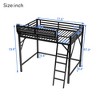 Lycvki Metal Loft Bed with Ladder and Storage Shelves - 3 of 4