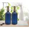Darware 16oz Glass Pump Bottles 2pc Set; Soap Dispensers w/ Brushed Metal Pump Tops - 2 of 4