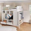 ORRD Full size Loft Bed with Drawers, Shelves and Light - White - 3 of 4