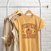 Simply Sage Market Women's Pumpkin Season Varsity Grunge Short Sleeve Garment Dyed Tee - 2 of 4