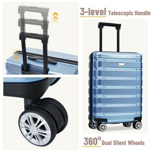 FONTOI Hardshell Luggage Set 3 Piece(20/24/28 Inch), Travel Suitcase with Spinner Wheels for Men Women, Gold, 11.3"*29.4"*19.5" - 1 of 4