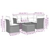 vidaXL 6 Piece Patio Sofa Set with Cushions Black and Cream Poly Rattan - 2x Middle + Table + 3x Corner - 3 of 4