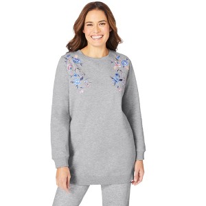Woman Within Plus Size Fleece Sweatshirt - 1 of 4