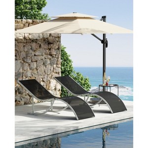 Aluminum Alloy Sun Lounger with Adjustable Reclining Positions, Plush Padding, for Indoor & Outdoor Use, Poolside, Patio, Balcony - 1 of 4