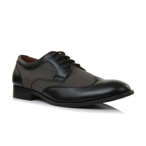 Ferro Aldo Mens Julian MFA19266A Wing-tip Plaid Spectator Derby Dress Shoes - 1 of 4