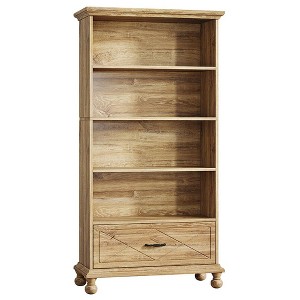 Resenkos Bookshelf, Bookcase Standing Shelf Unts,6-Shelf Bookcase with Drawer, 71" Bookshelf with Solid Wood Legs,Ocean - 1 of 4