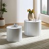 VYNXARIA White Nested Table Set - 2 Pieces MDF Coffee Tables for Living Room & Lounge - 2 of 4