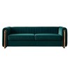 Modern Velvet Couch,Loveseat Sofa,Upholstered Sofa With Arms And Golden Metal Legs For Living Room Bedroom And Office-Cuddlewood - 3 of 4