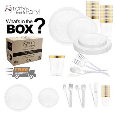 Smarty Had A Party Clear Vintage Disposable Plastic Tableware Set (60 ...