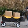 SKRAN Garden Cart Folding Wagon with Adjustable Handle & 360°Universal Wheels for Garden Camping Shopping Beach - 2 of 4