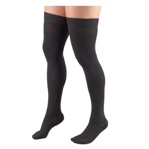 Truform 20-30 mmHg Compression Stockings for Men and Women, Thigh High Length, Dot Top, Closed Toe - 1 of 4