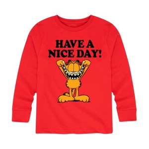 Boys' - Garfield - Have A Nice Day Long Sleeve Graphic T-Shirt - 1 of 4