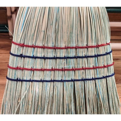 Handcrafted 55" Natural Corn Straw Broom with Hardwood Handle