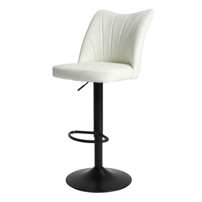 NicBex Swivel Set of 2 Bar Stools for Kitchen Island,Adjustable Counter Height Bar Stools,Bar Chairs for Dining Rooms,Kitchens,White/Blue
